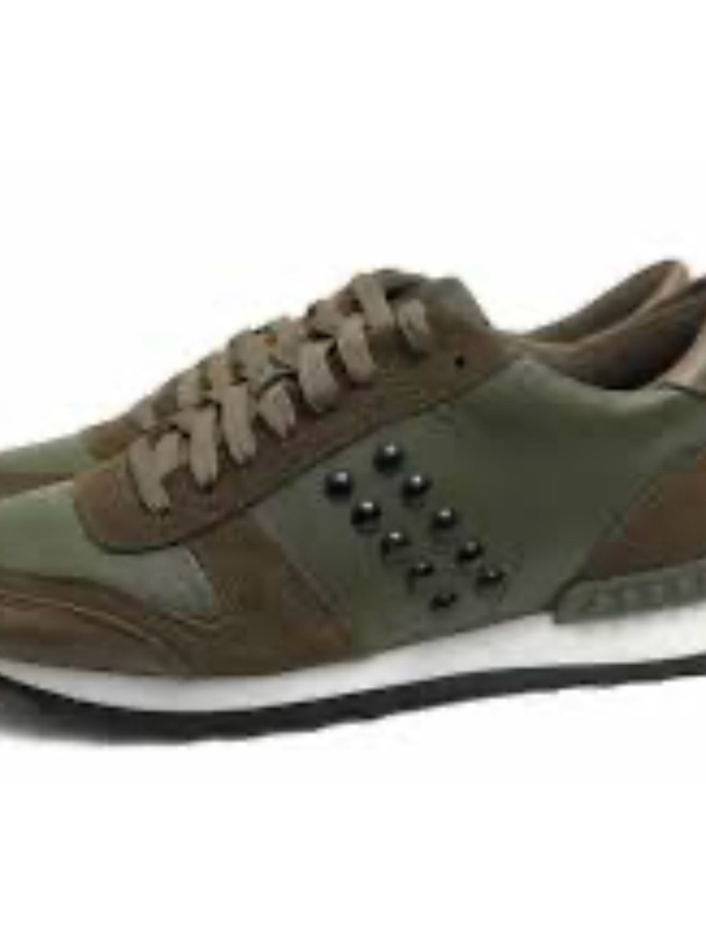 Coach Moonlight Rivets sneakers Womens Olive Green leather suede Sz EU 35 US 5